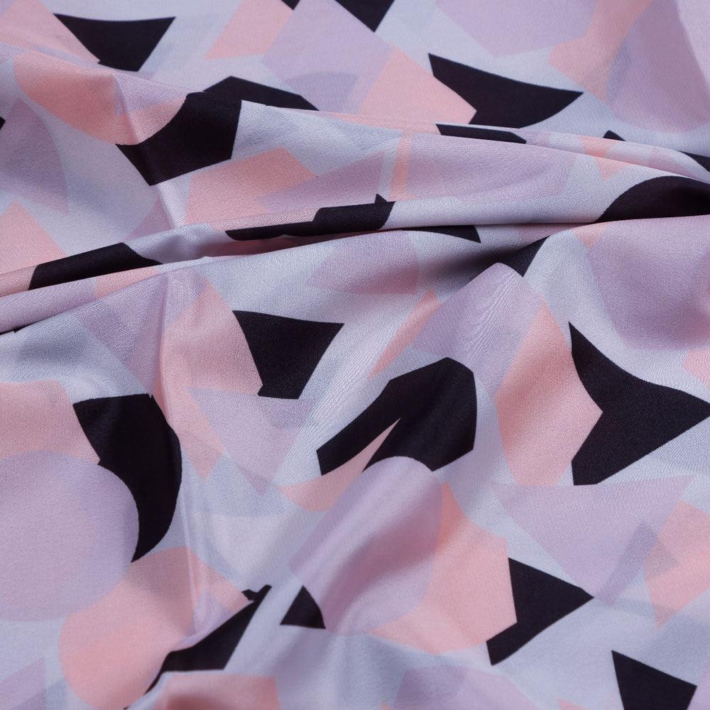 Colourful Geometric Shape Digital Printed Fabric - Silk Crepe - FAB VOGUE Studio®