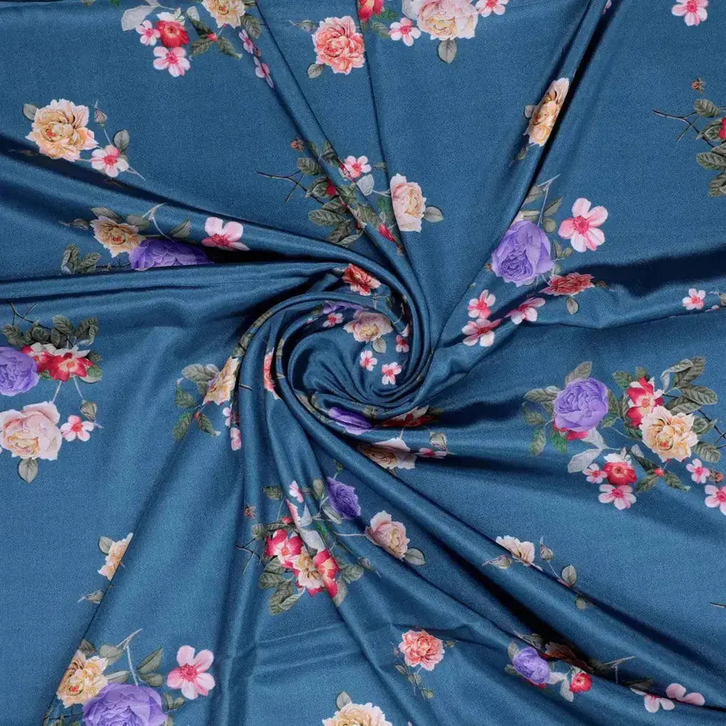 Colourful Flower Bunch Digital Printed Fabric - Crepe – cr 0 ta07614 110 colourful flower bunch digital printed fabric crepe 1