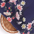 Tiny Colorfull Orchids Floral With Blue Background Digital Printed Fabric - Silk Crepe – cr 0 ta07814p1 110 tiny colorfull orchids floral with blue background digital printed fabric silk crepe 2