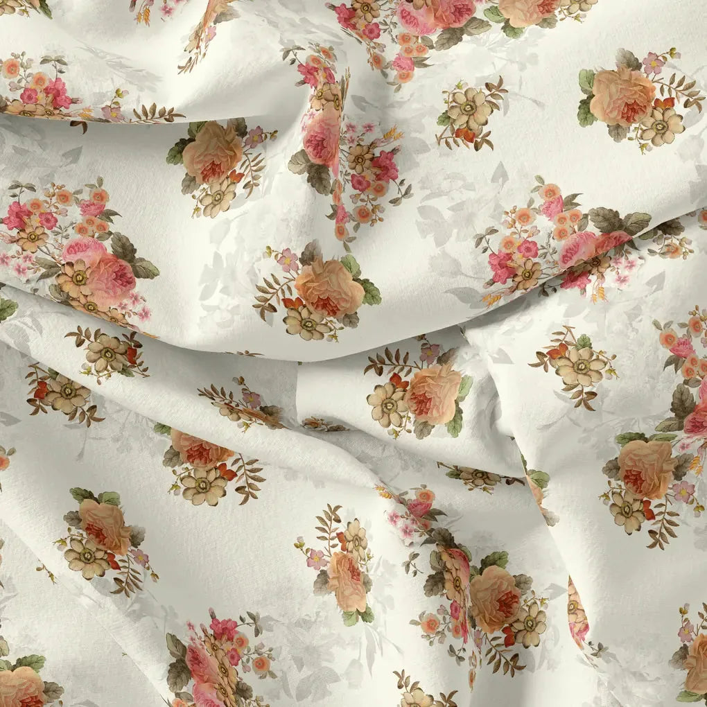 Classic Multicolor Roses With Leaves Digital Printed Fabric - Silk Crepe – cr 0 ta07849p8 110 classic multicolor roses with leaves digital printed fabric silk crepe 4