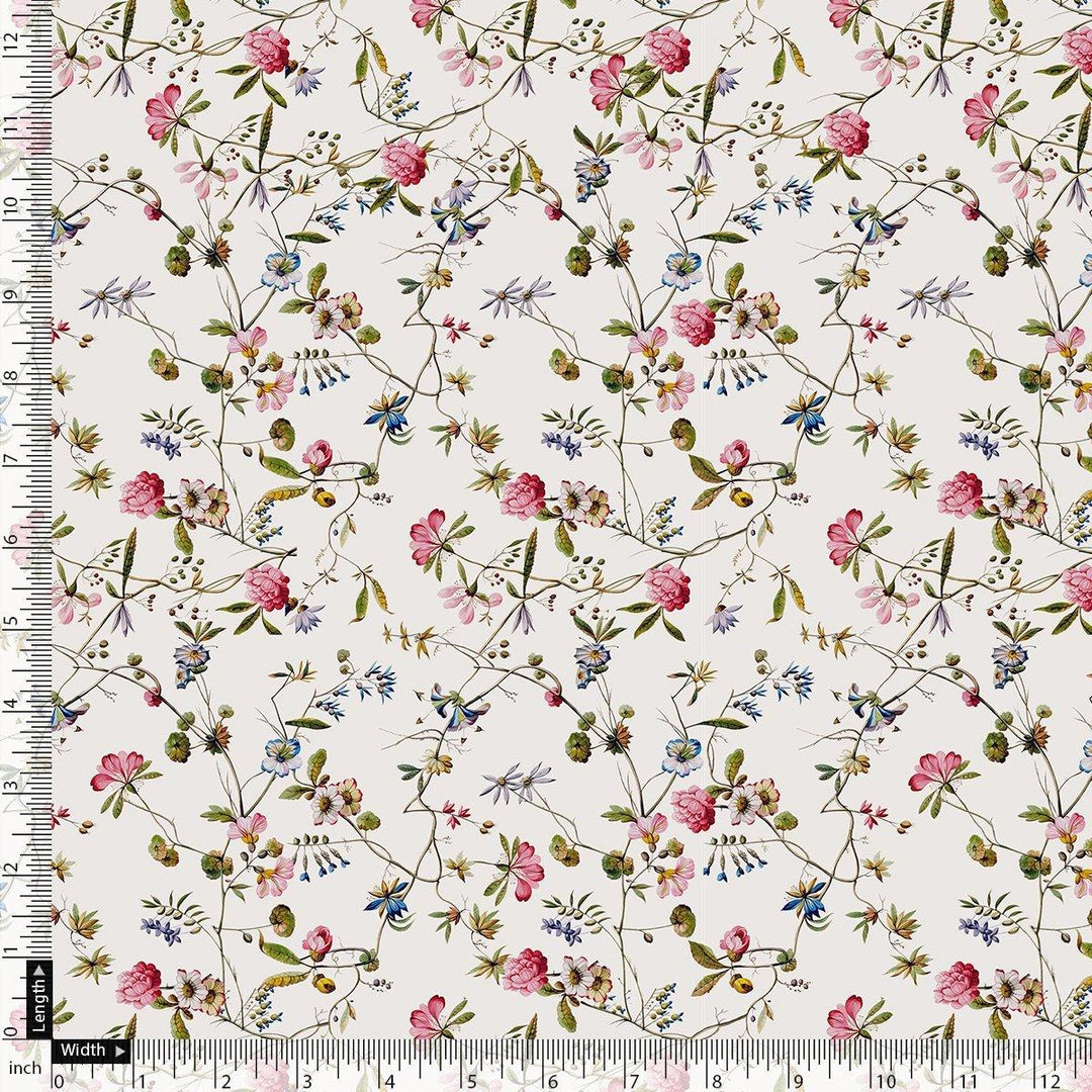 Abstract Colourful Flower Art Digital Printed Fabric - Silk Crepe - FAB VOGUE Studio®