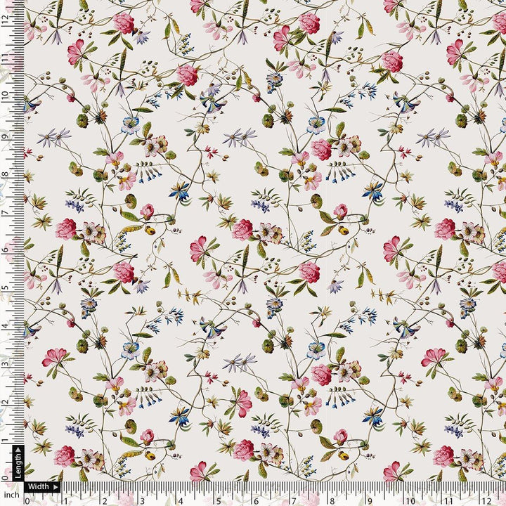 Abstract Colourful Flower Art Digital Printed Fabric - Silk Crepe - FAB VOGUE Studio®