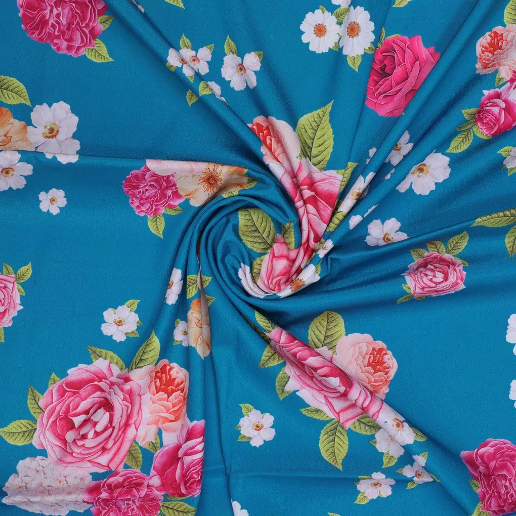 Beautiful Multicolour Anemone Roses Digital Printed Fabric - Silk Crepe – cr 0 ta08277p 110 beautiful multicolour anemone roses digital printed fabric silk crepe 1