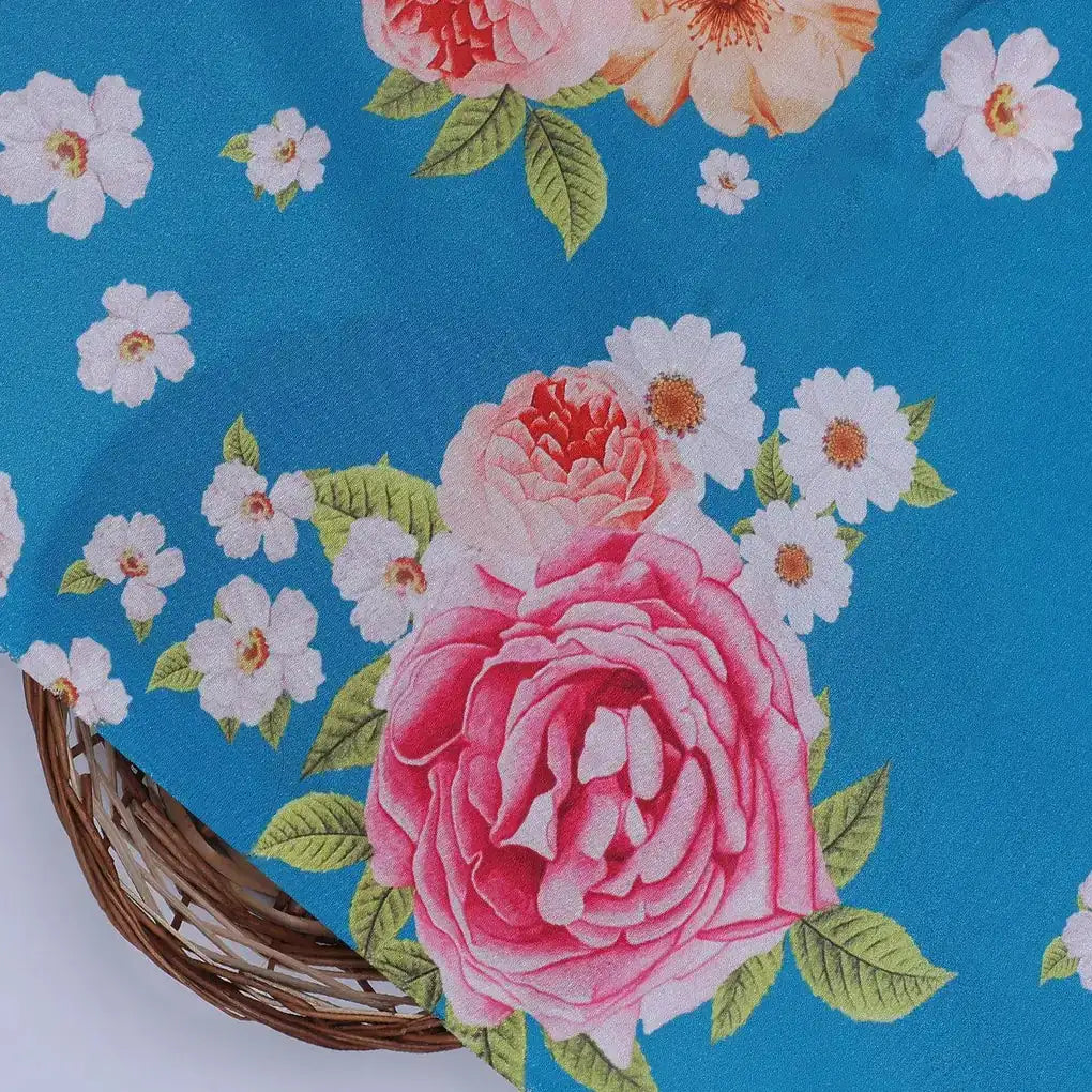 Beautiful Multicolour Anemone Roses Digital Printed Fabric - Silk Crepe – cr 0 ta08277p 110 beautiful multicolour anemone roses digital printed fabric silk crepe 2