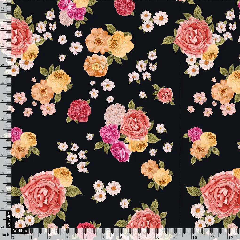 Multicolour Anemone Roses With Digital Printed Fabric - Silk Crepe – cr 0 ta08277p4 110 multicolour anemone roses with digital printed fabric silk crepe 4