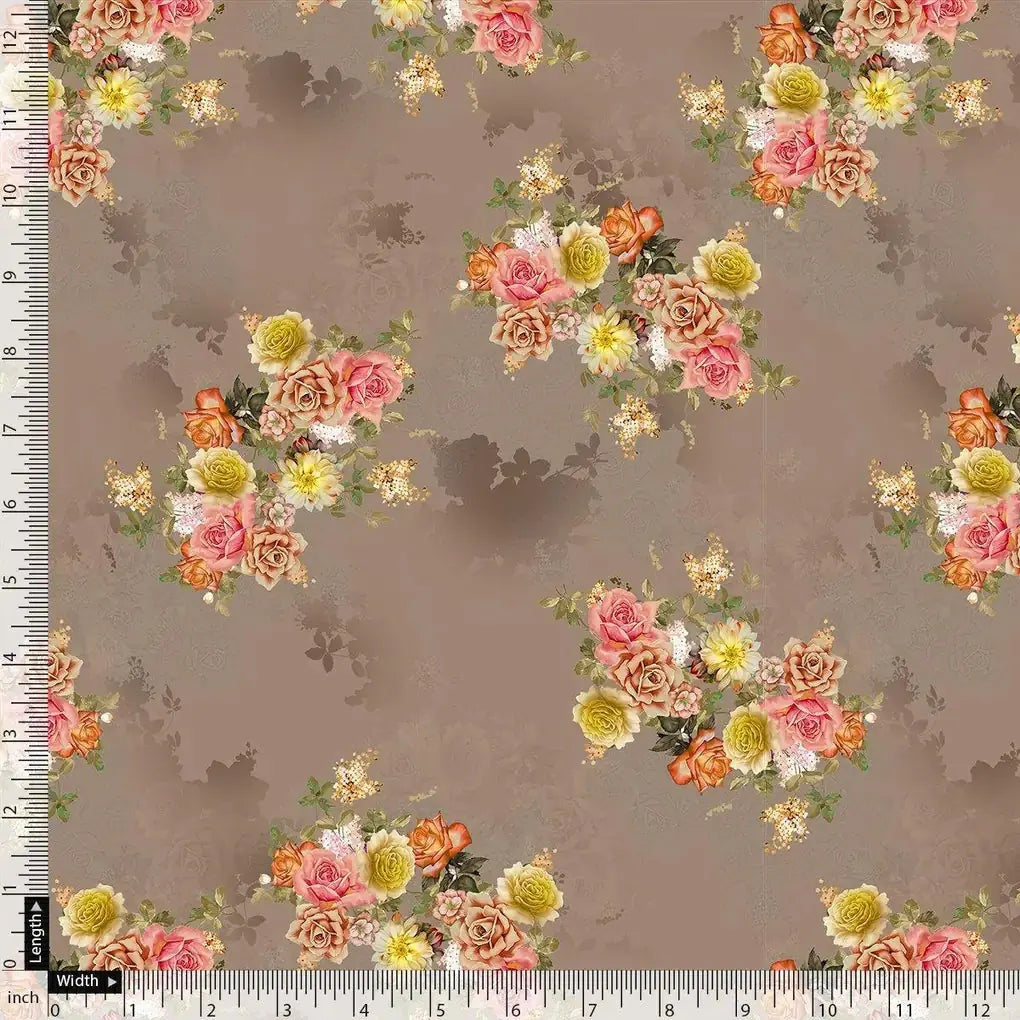 Lovely Yellow Roses With Jasmin Digital Printed Fabric - Silk Crepe – cr 0 ta08280p3 110 lovely yellow roses with jasmin digital printed fabric silk crepe 3