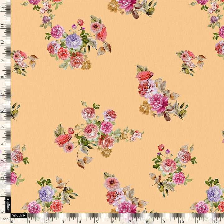 Bloom Pink Forest Flower Digital Printed Fabric - Crepe - FAB VOGUE Studio®