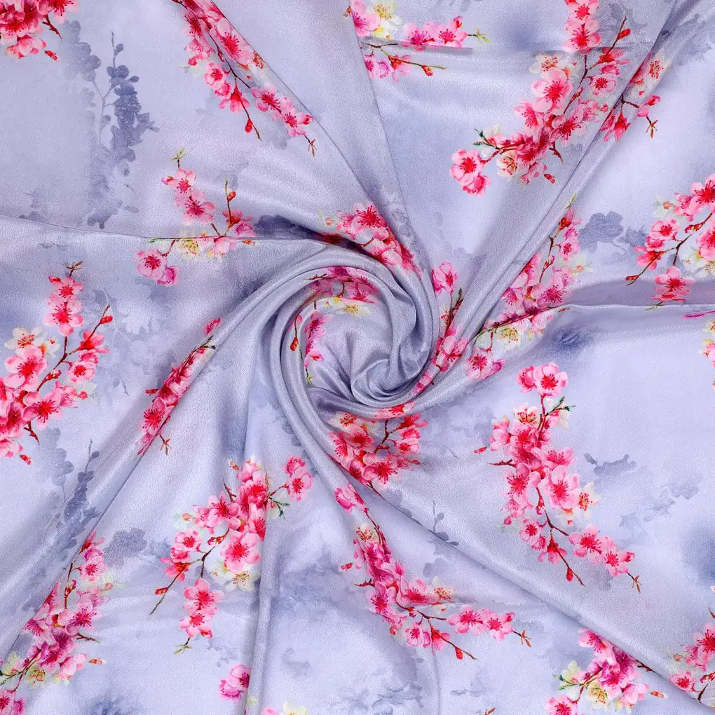 Tiny Pink Violet Floral Flower Digital Printed Fabric - Silk Crepe – cr 0 ta08283p4 110 tiny pink violet floral flower digital printed fabric silk crepe 1