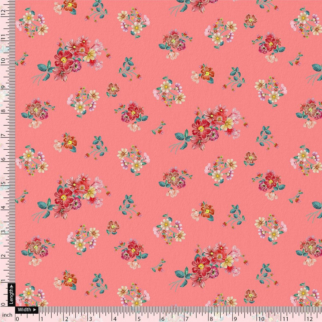 Calico Colorful Flower Digital Printed Fabric - Crepe - FAB VOGUE Studio®