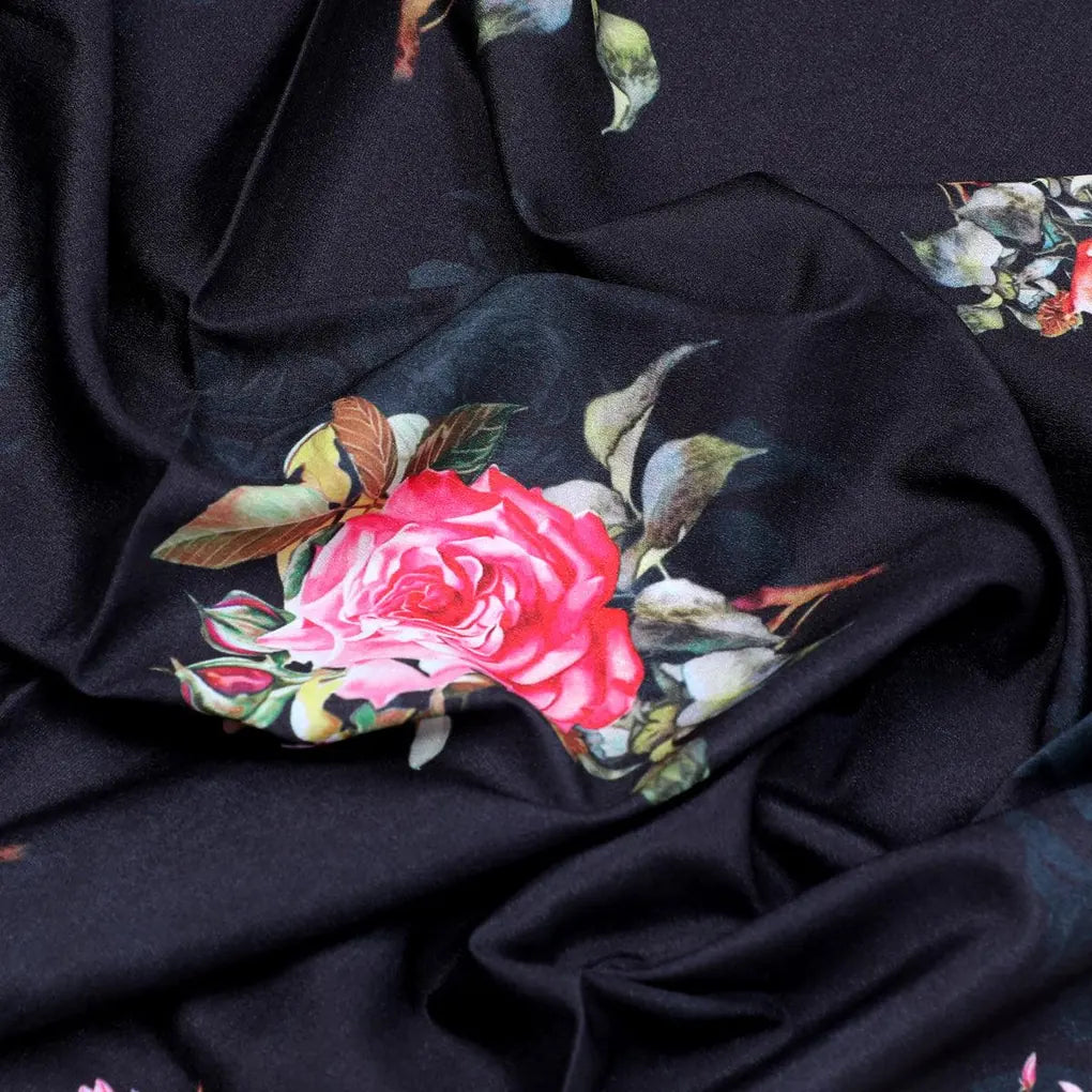 Dominant Yellow And Red Rose Digital Printed Fabric - Crepe – cr 0 ta08286p1 110 dominant yellow and red rose digital printed fabric crepe 3