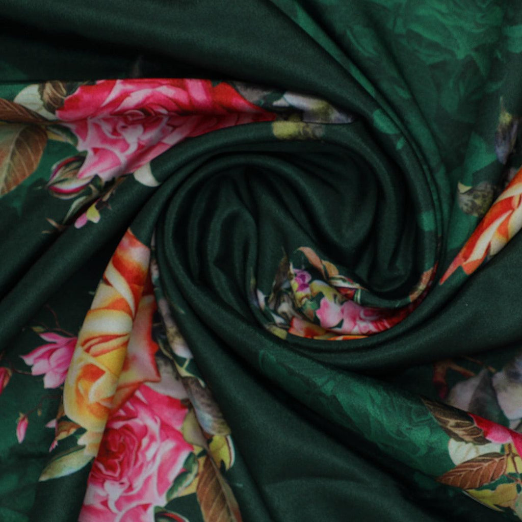 Beautiful Roses With Leaves Digital Printed Fabric - Silk Crepe – cr 0 ta08286p3 110 beautiful roses with leaves digital printed fabric silk crepe 1