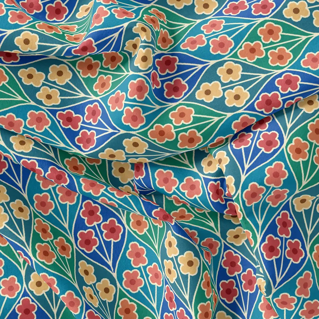 Tiny Decorative Allamanda Multicolour Digital Printed Fabric - Silk Crepe – cr 0 ta08290p1 110 tiny decorative allamanda multicolour digital printed fabric silk crepe 3