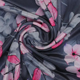 Pink Orchid Flower With Grey Background Digital Printed Fabric - Silk Crepe – cr 0 ta08291p 110 pink orchid flower with grey background digital printed fabric silk crepe 1