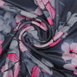 Pink Orchid Flower With Grey Background Digital Printed Fabric - Silk Crepe – cr 0 ta08291p 110 pink orchid flower with grey background digital printed fabric silk crepe 1