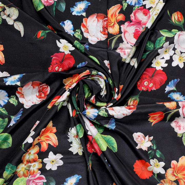 Liberty Small Floral Flower Digital Printed Fabric - Crepe - FAB VOGUE Studio®