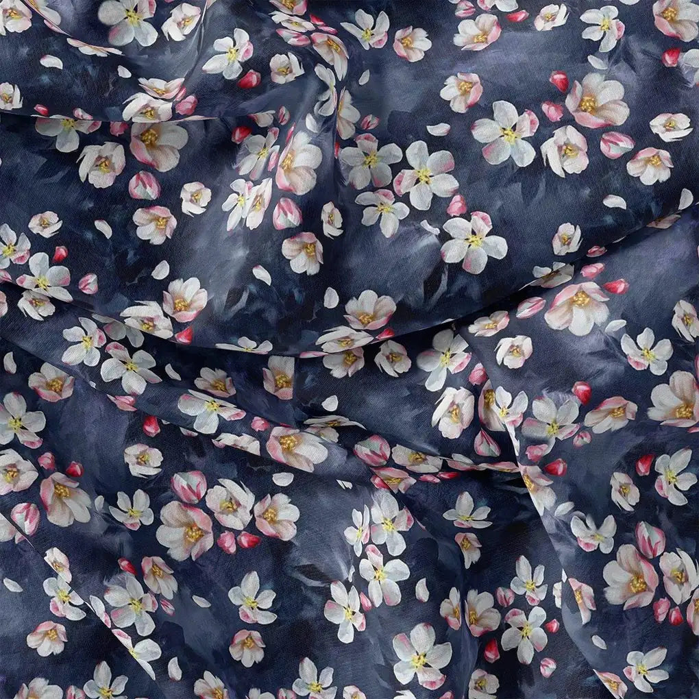 Ditsy Pink Water Paint Florish Flower Digital Printed Fabric - Crepe – cr 0 ta08308 110 ditsy pink water paint florish flower digital printed fabric crepe 3