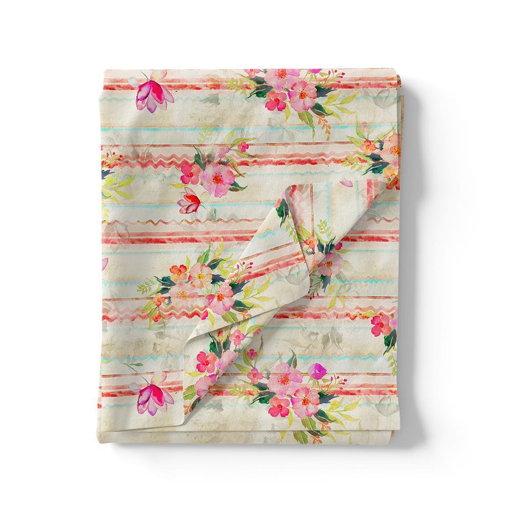 Decorative Watercolour Spring Floral Digital Printed Fabric - Silk Crepe – cr 0 ta08315p 110 decorative watercolour spring floral digital printed fabric silk crepe 3