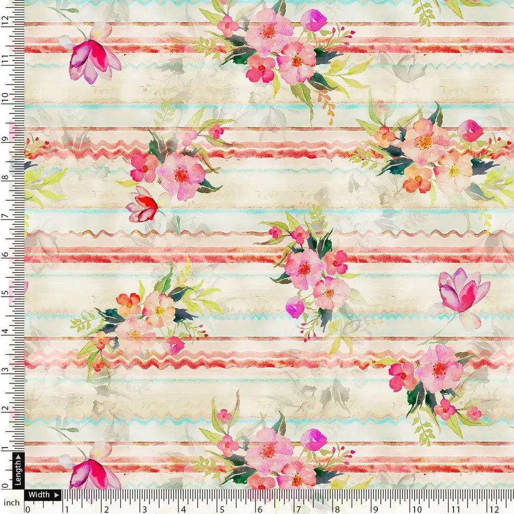 Decorative Watercolour Spring Floral Digital Printed Fabric - Silk Crepe – cr 0 ta08315p 110 decorative watercolour spring floral digital printed fabric silk crepe 5