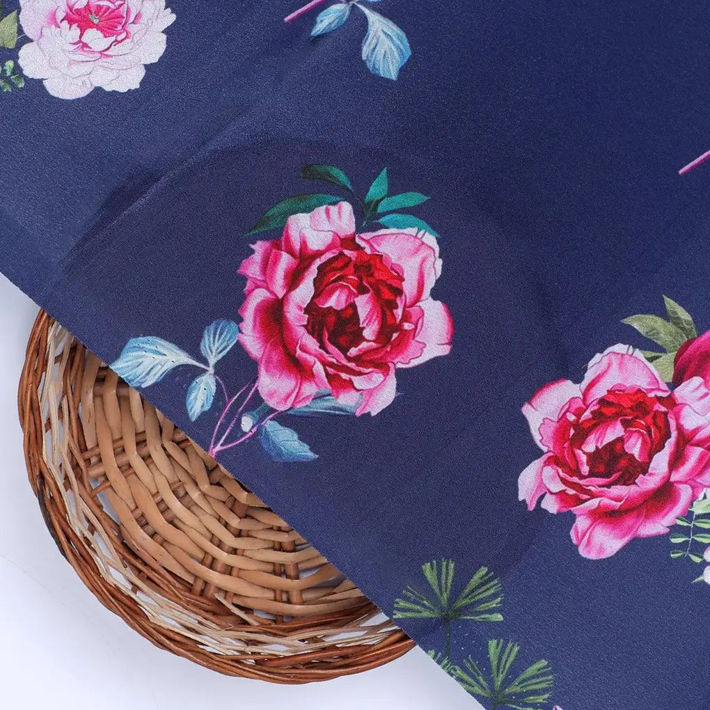 Harvest Red Pastel Wildflowers Digital Printed Fabric - Crepe – cr 0 ta08323 110 harvest red pastel wildflowers digital printed fabric crepe 2