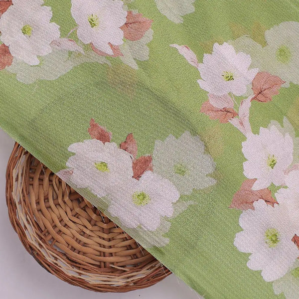 Lovely White Rose Digital Printed Fabric - Crepe – cr 0 ta08334p4 110 lovely white rose digital printed fabric crepe 2 - alternate view