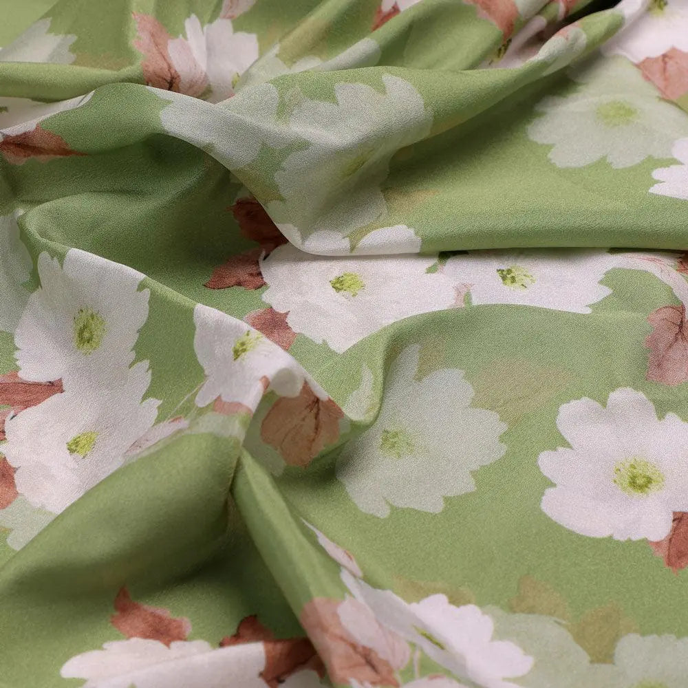 Lovely White Rose Digital Printed Fabric - Crepe – cr 0 ta08334p4 110 lovely white rose digital printed fabric crepe 3