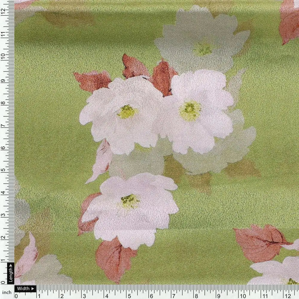 Lovely White Rose Digital Printed Fabric - Crepe – cr 0 ta08334p4 110 lovely white rose digital printed fabric crepe 4