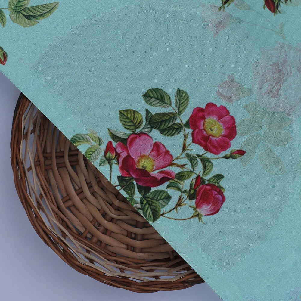Summer Vintage Colorful Flower Digital Printed Fabric - Crepe - FAB VOGUE Studio®
