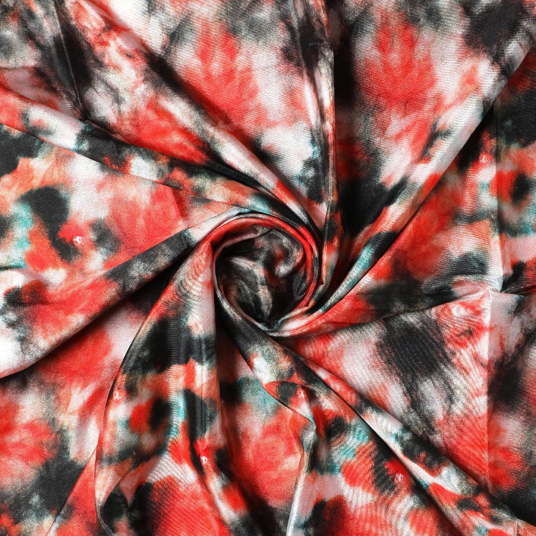 Watercolour Mapal Leafs Flower Digital Printed Fabric - Crepe - FAB VOGUE Studio®