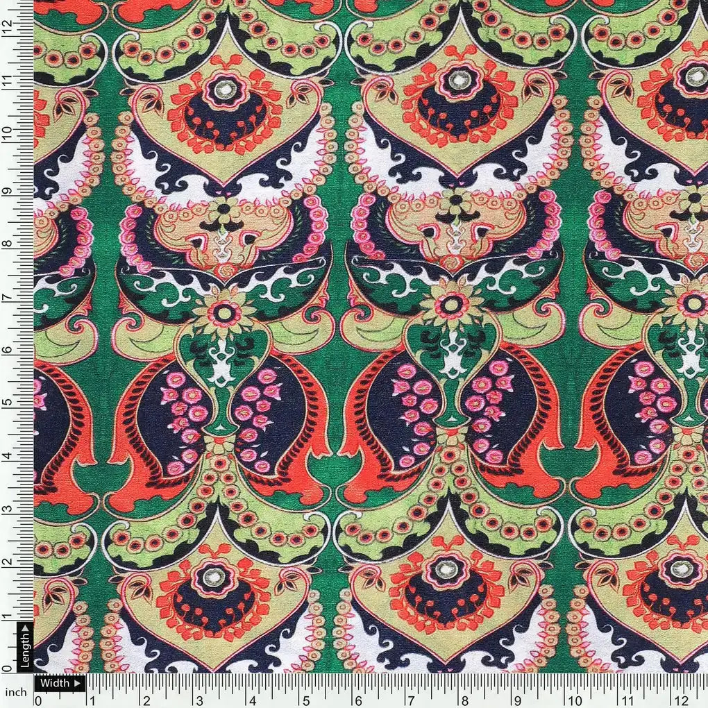 Green Aboriginal Damask Digital Printed Fabric – cr 0 ta0837 110 green aboriginal damask digital printed fabric 4
