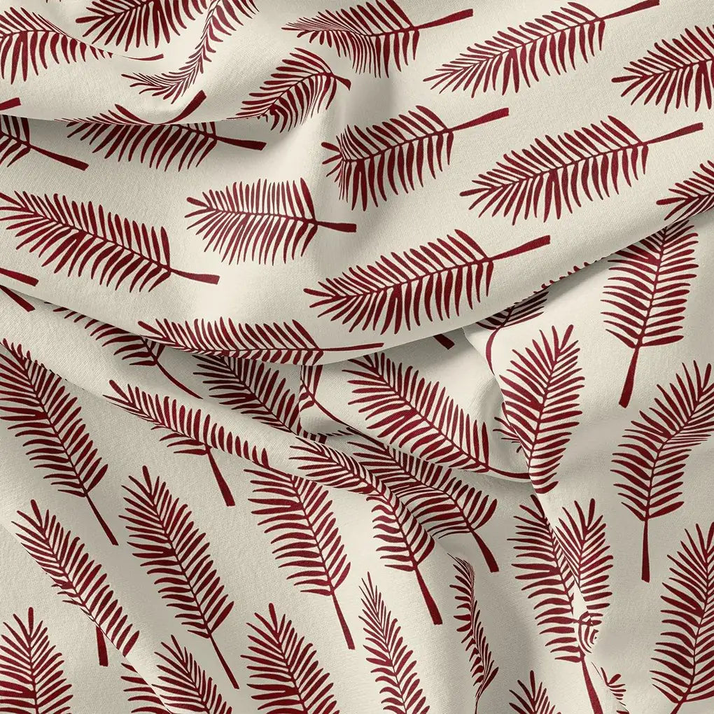 Red Pedate Leafs Digital Printed Fabric - Crepe – cr 0 ta08441 110 red pedate leafs digital printed fabric crepe 3