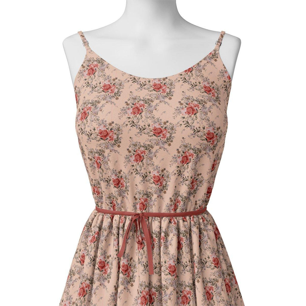 Beautiful Seamless Red Poppy Flower Digital Printed Fabric - Crepe - FAB VOGUE Studio®