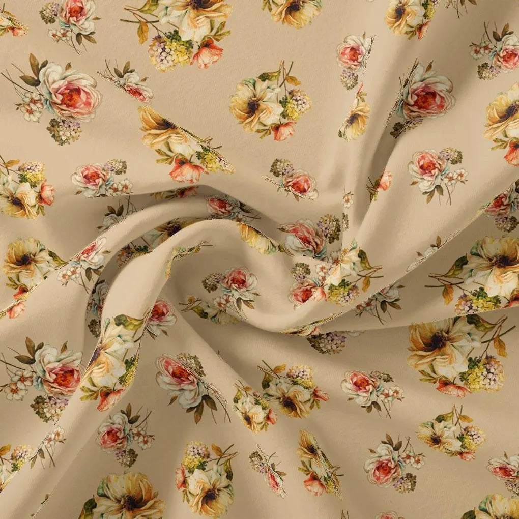 Hawaiian Zinnia Flower Roses Digital Printed Fabric - Crepe – cr 0 ta08562p6 110 hawaiian zinnia flower roses digital printed fabric crepe 1