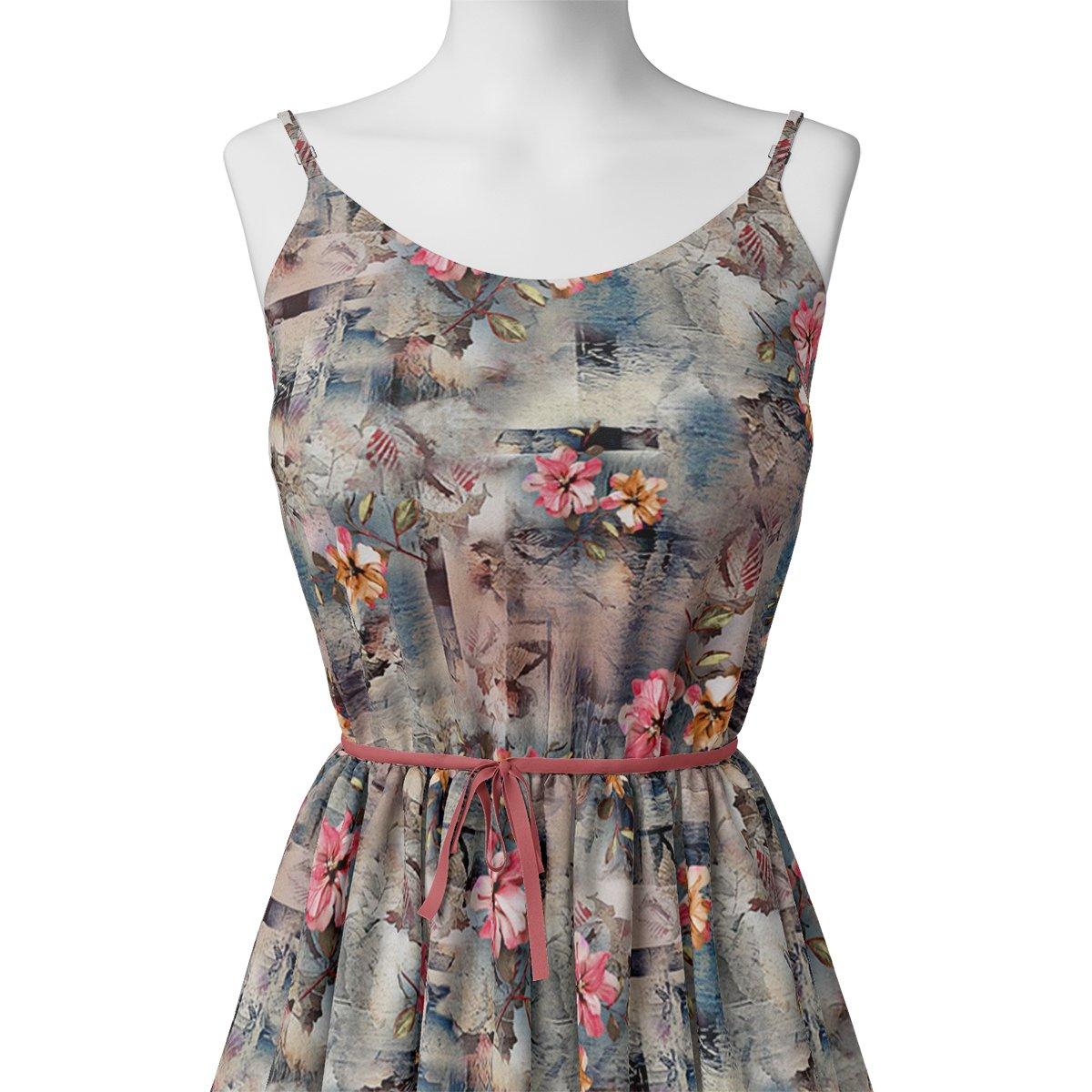 Periwinkle Flower Paper Art Digital Printed Fabric - Crepe – cr 0 ta08592 110 periwinkle flower paper art digital printed fabric crepe 2