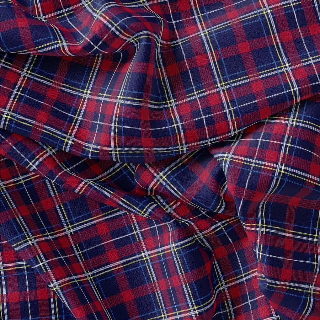Gingham Pattern With Red And Blue Colour Digital Printed Fabric - Crepe – cr 0 ta08596 110 gingham pattern with red and blue colour digital printed fabric crepe 3