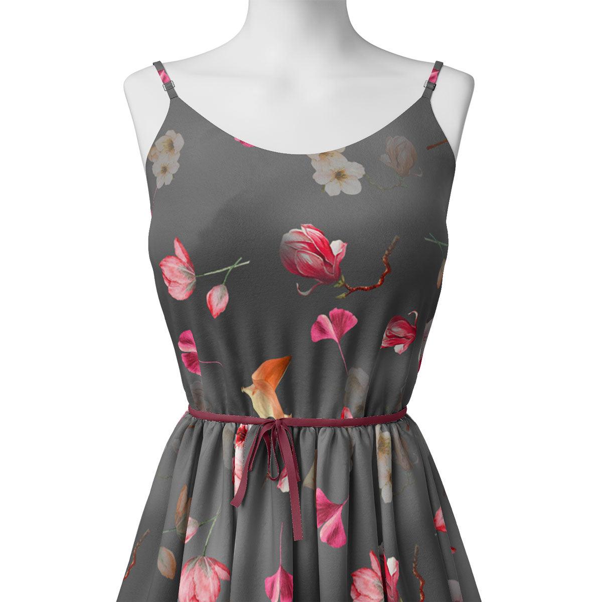 Gray Flower Printed Silk Crepe Fabric Material – cr 0 ta08648p14 110 gray flower printed silk crepe fabric material 2