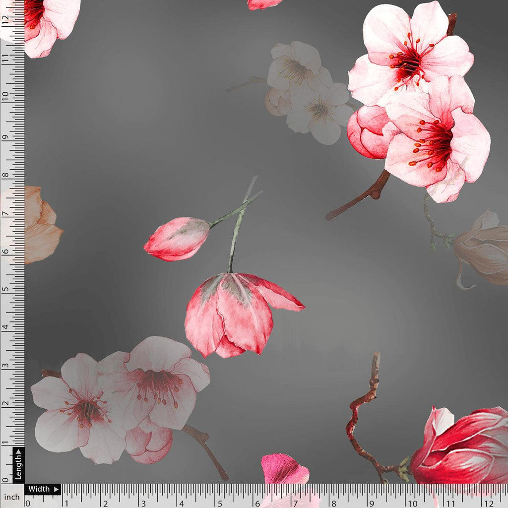 Gray Flower Printed Silk Crepe Fabric Material – cr 0 ta08648p14 110 gray flower printed silk crepe fabric material 4
