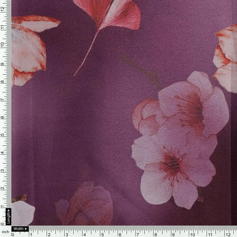 Shiny Red Tulip With Cherry Blossom Flower Digital Printed Fabric - Silk Crepe – cr 0 ta08648p16 110 shiny red tulip with cherry blossom flower digital printed fabric silk crepe 4