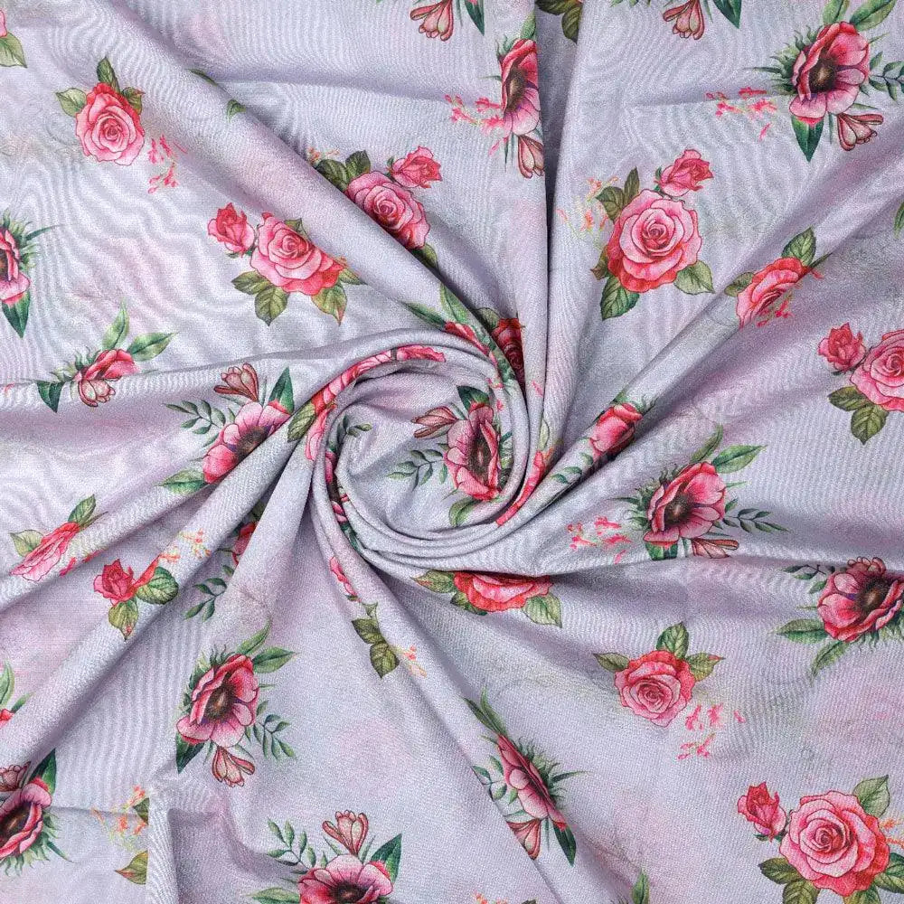 Pink Buttercup Flower Bunch Digital Printed Fabric - Crepe – cr 0 ta08788 110 pink buttercup flower bunch digital printed fabric crepe 1