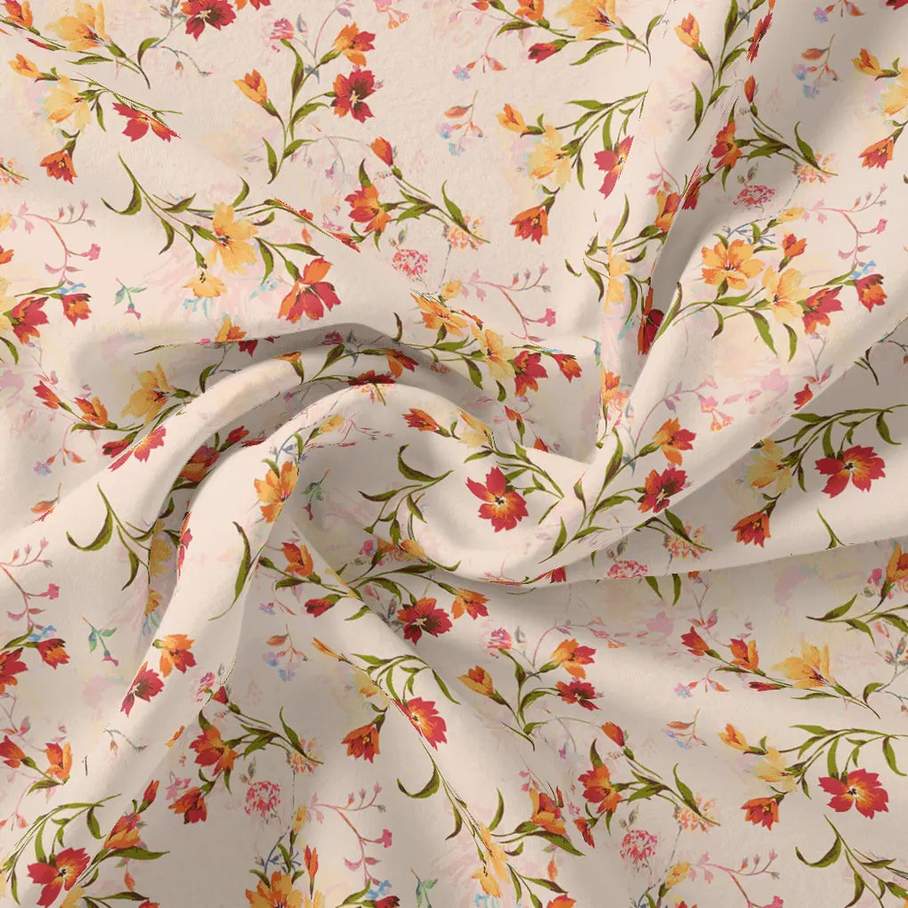 Beautiful Peach Calico Flowed Digital Printed Fabric - Silk Crepe – cr 0 ta08794 110 beautiful peach calico flowed digital printed fabric silk crepe 1