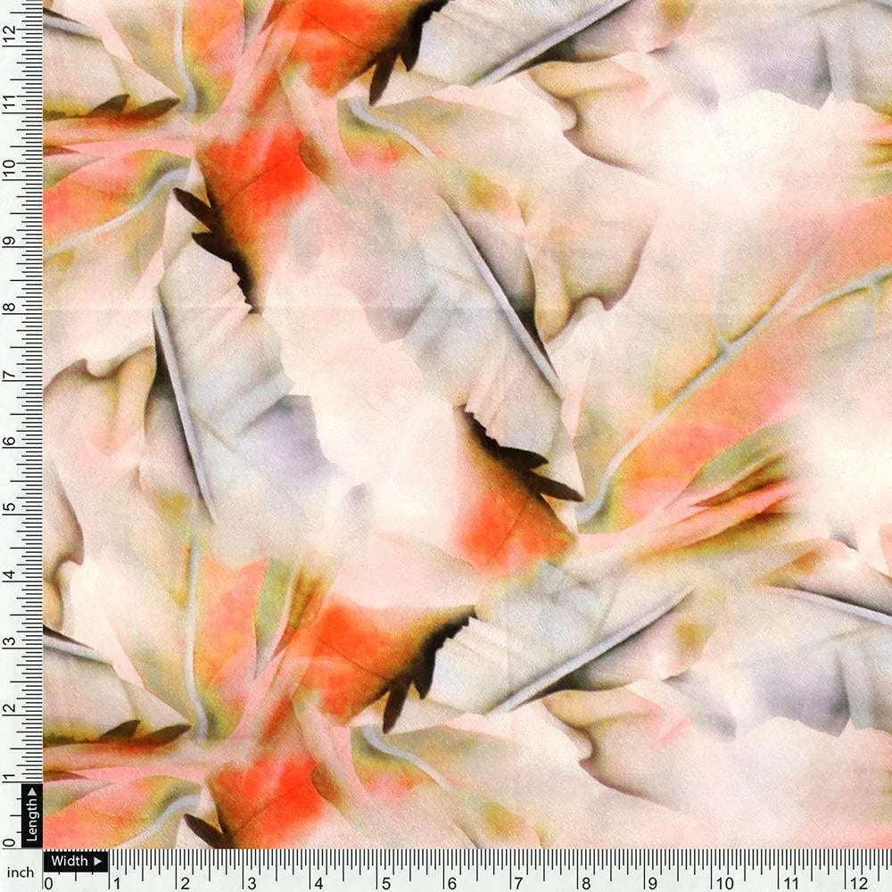 Celosia Orange Leaves Printed Silk Crepe Fabric Material – cr 0 ta08845p4 110 celosia orange leaves printed silk crepe fabric material 4