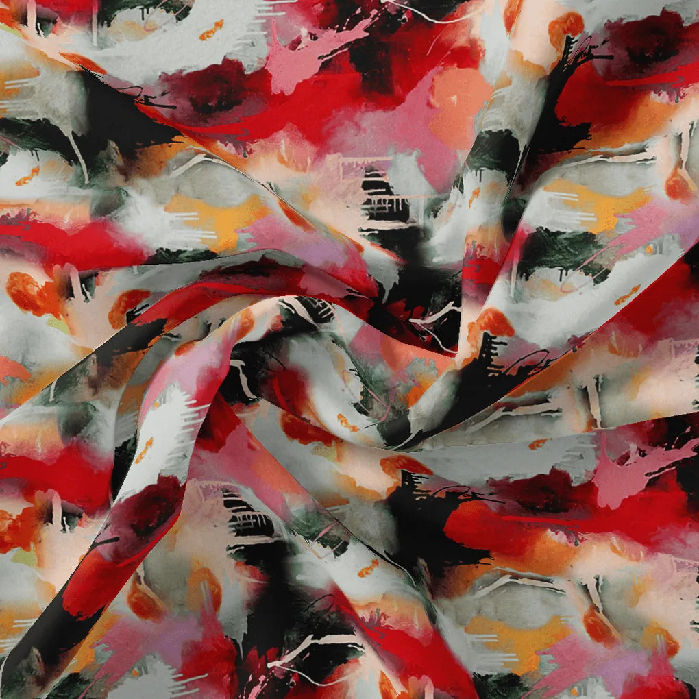 Morden Paint Of Art Multicolor Digital Printed Fabric - Silk Crepe – cr 0 ta08892a 110 morden paint of art multicolor digital printed fabric silk crepe 1