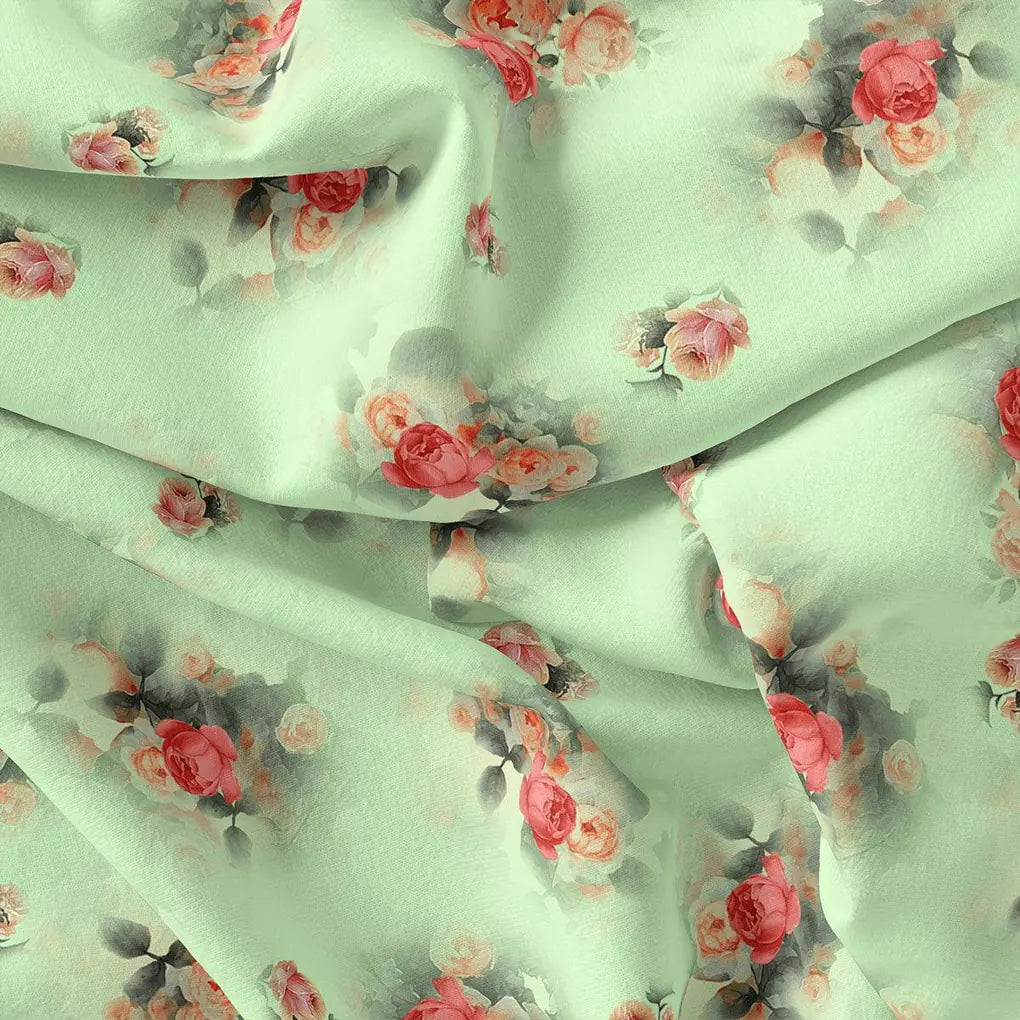 Green Pista Flower Printed Silk Crepe Fabric Material – cr 0 ta08911p2 110 green pista flower printed silk crepe fabric material 4