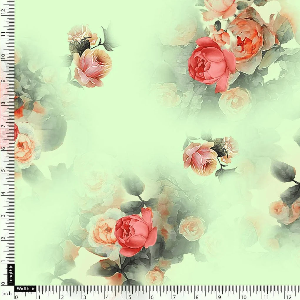 Green Pista Flower Printed Silk Crepe Fabric Material – cr 0 ta08911p2 110 green pista flower printed silk crepe fabric material 5