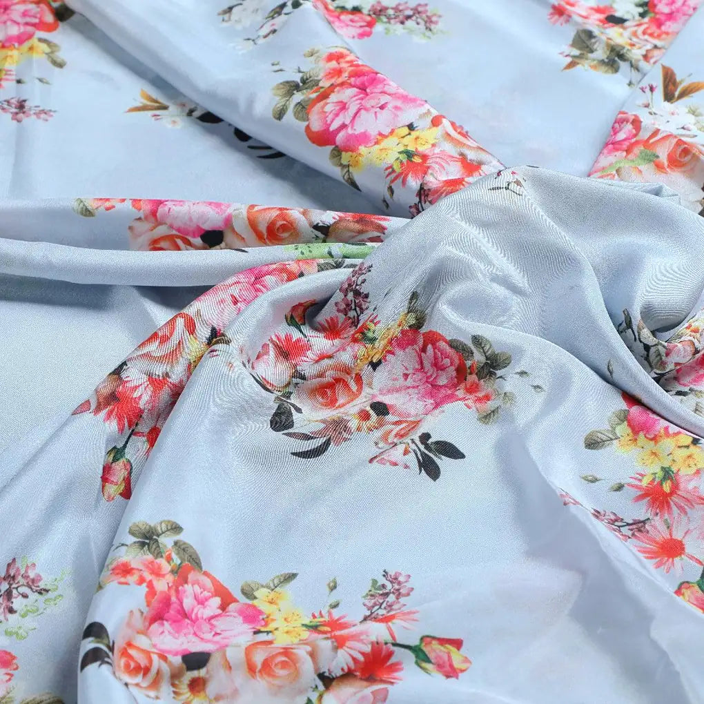 Gray Flower Silk Crepe Printed Fabric – cr 0 ta08966p1 110 gray flower silk crepe printed fabric 3