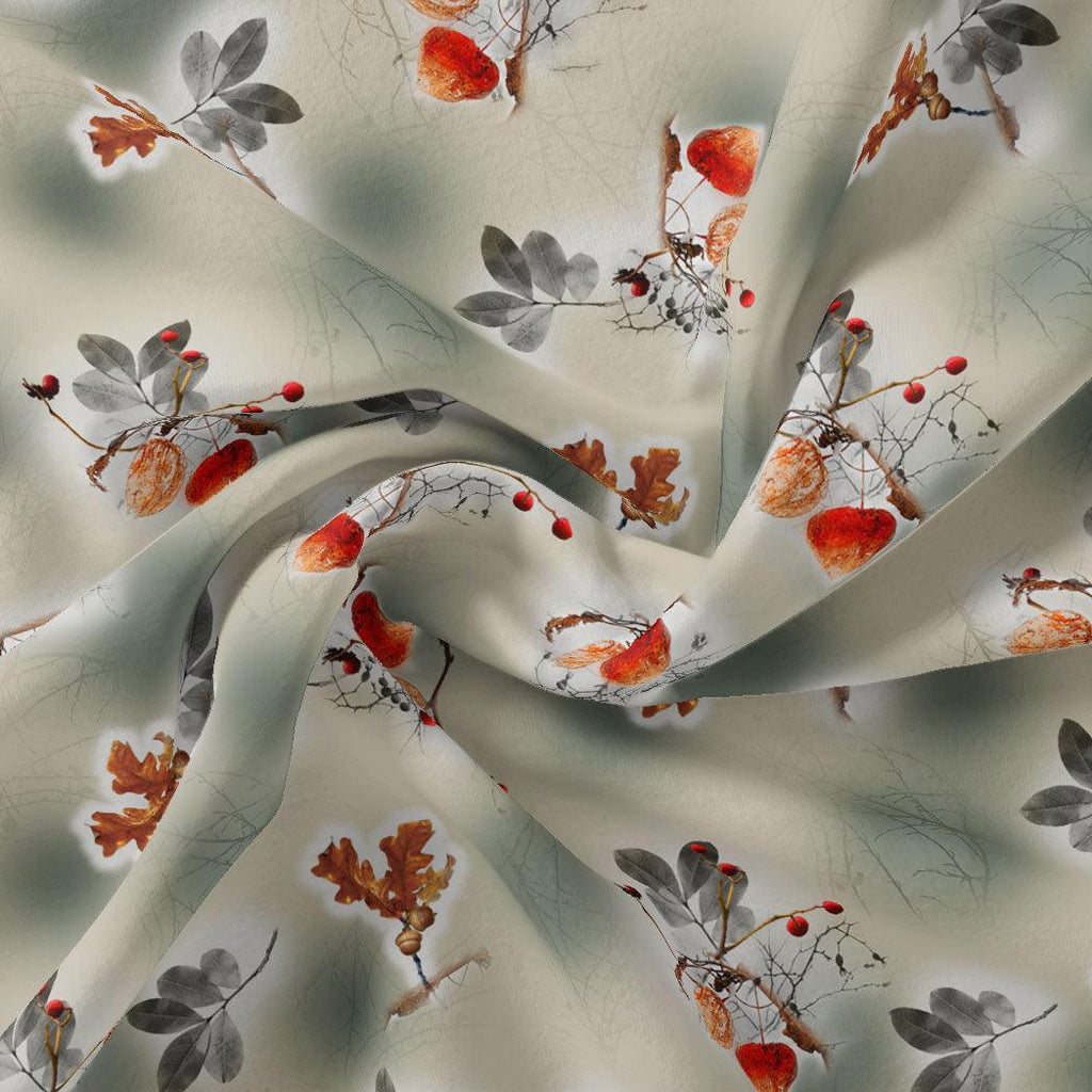 Gray Leaves Silk Crepe Printed Fabric – cr 0 ta08998 110 gray leaves silk crepe printed fabric 1
