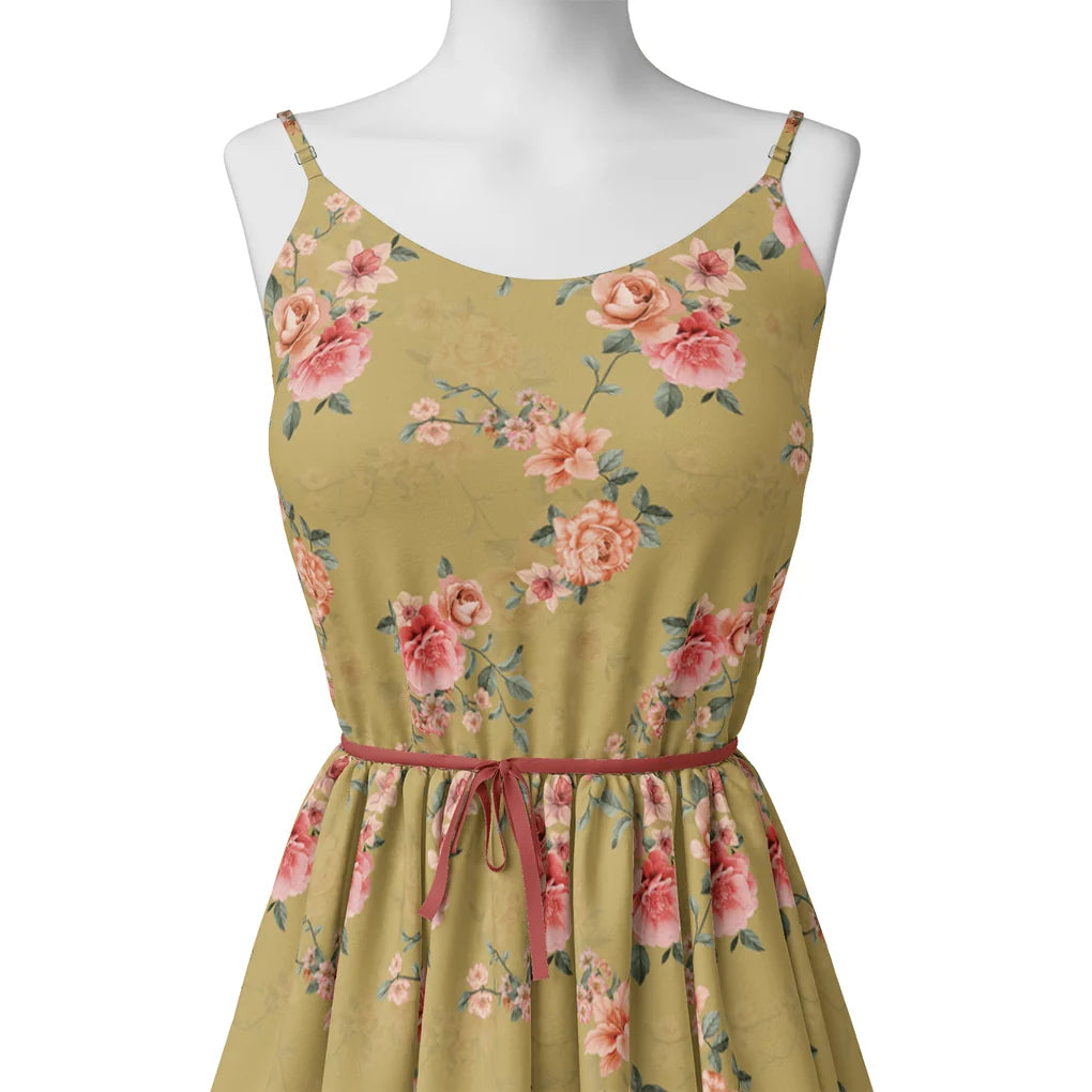 Beautiful Multicolour Roses With  Digital Printed Fabric - Silk Crepe – cr 0 ta09334p1 110 beautiful multicolour roses with digital printed fabric silk crepe 2