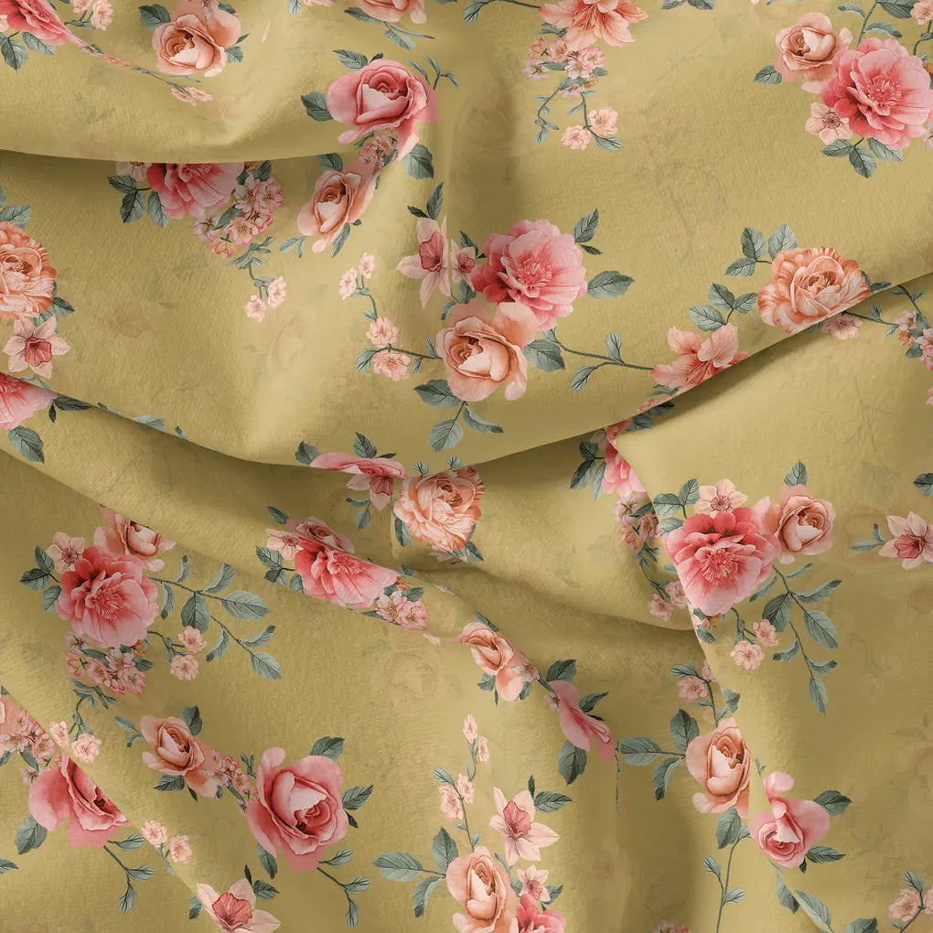Beautiful Multicolour Roses With  Digital Printed Fabric - Silk Crepe – cr 0 ta09334p1 110 beautiful multicolour roses with digital printed fabric silk crepe 4