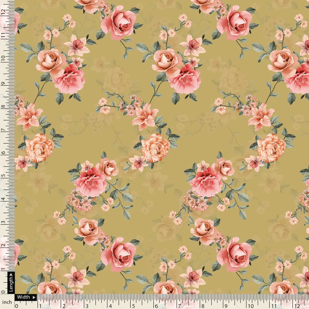 Beautiful Multicolour Roses With  Digital Printed Fabric - Silk Crepe – cr 0 ta09334p1 110 beautiful multicolour roses with digital printed fabric silk crepe 5