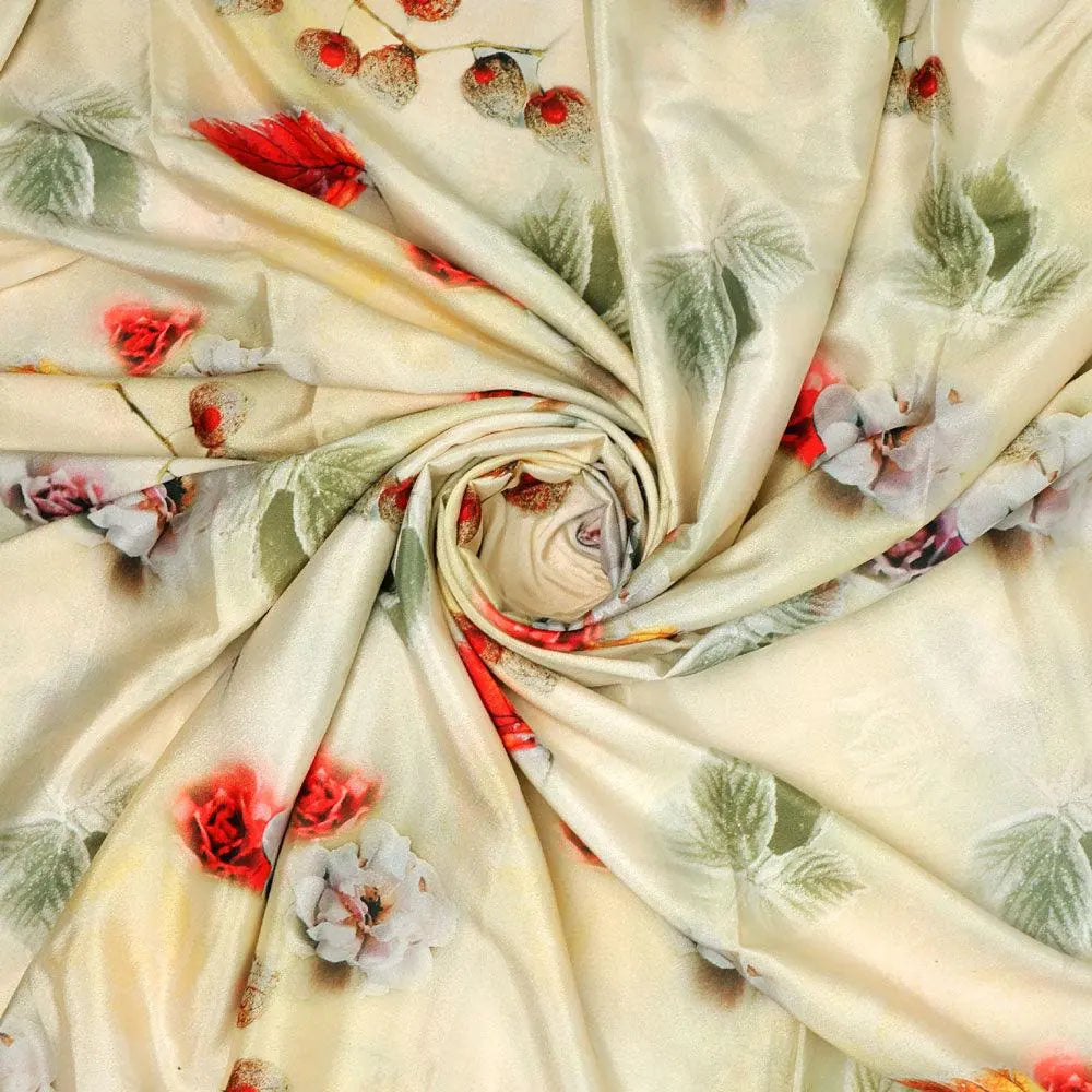 Morden Gradient Colourful Leaves With Roses Digital Printed Fabric - Silk Crepe – cr 0 ta09547c 110 morden gradient colourful leaves with roses digital printed fabric silk crepe 1