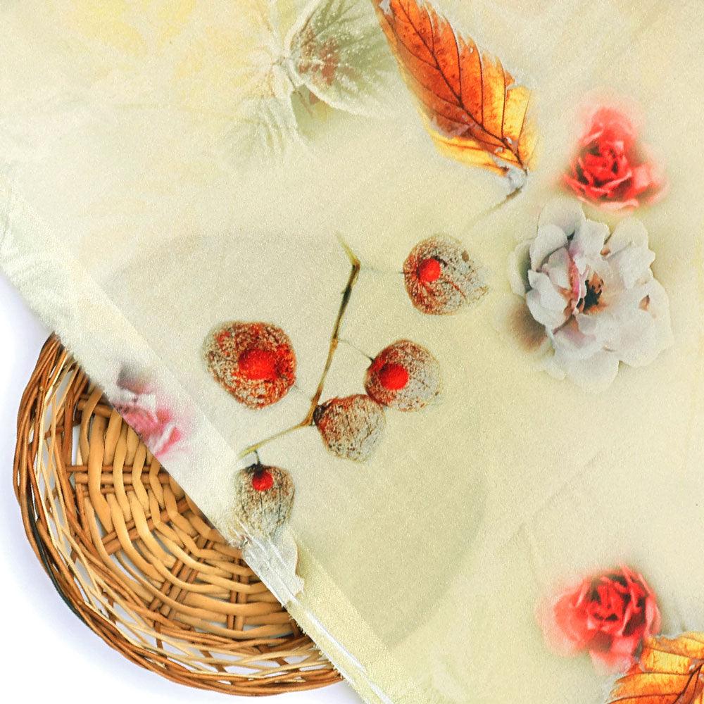 Morden Gradient Colourful Leaves With Roses Digital Printed Fabric - Silk Crepe – cr 0 ta09547c 110 morden gradient colourful leaves with roses digital printed fabric silk crepe 2